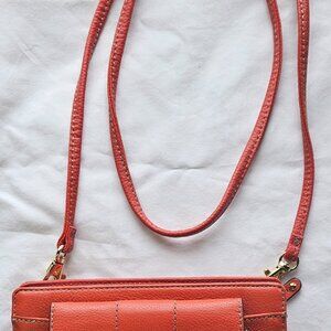 Tignalello crossbody organizer in Juicy Tangerine